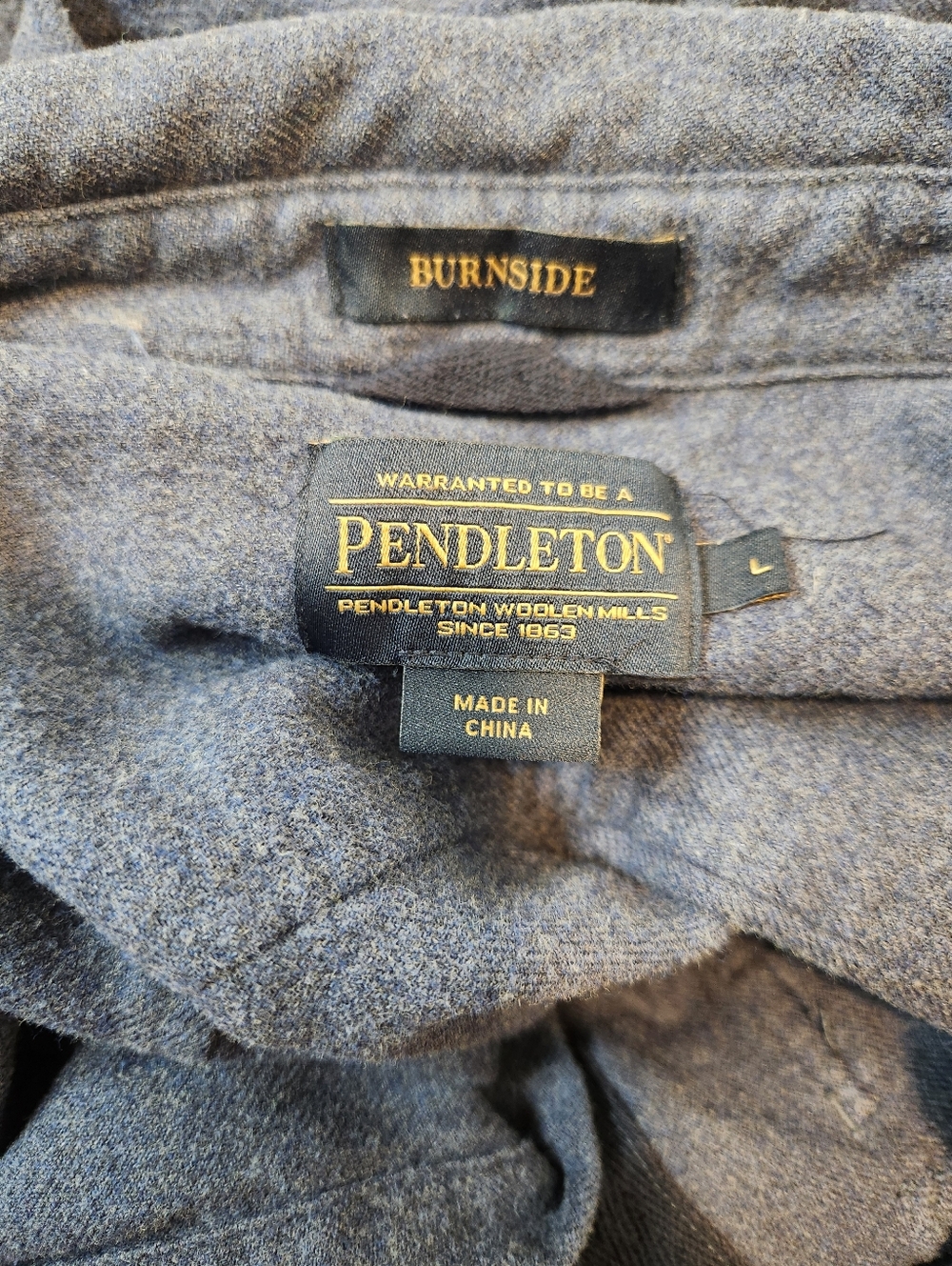 Pendleton Burnside Solid Button Down Flannel Mens Size Large - Picture 3 of 5